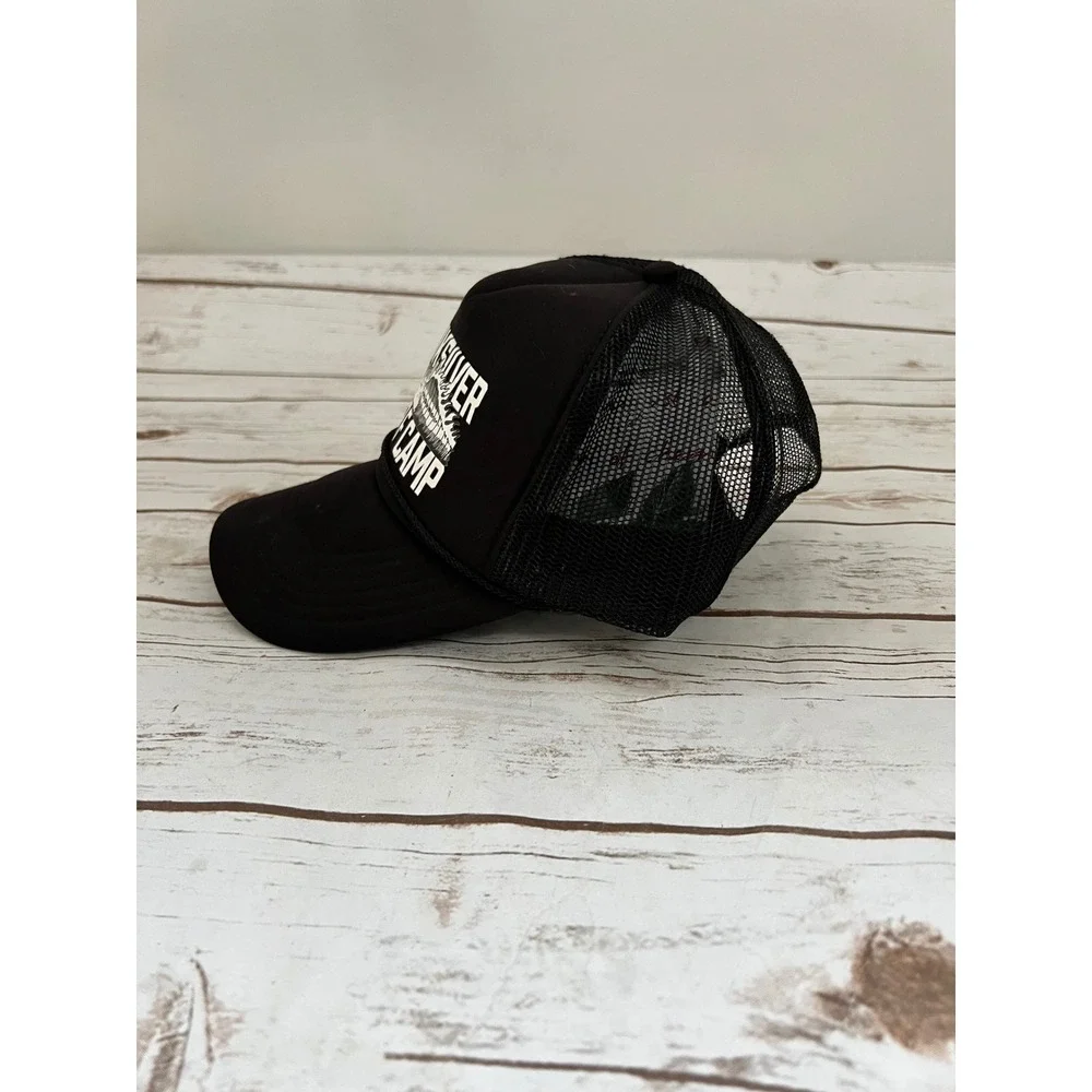 Quiksilver Trucker Hat Black Surf Camp Wave Mesh Snapback OSFM
